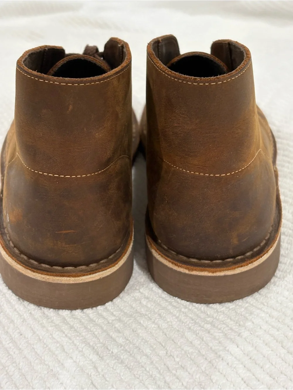 Clark’s Men's bushacre 2 chukka boots beeswax brown distressed leather 9 new